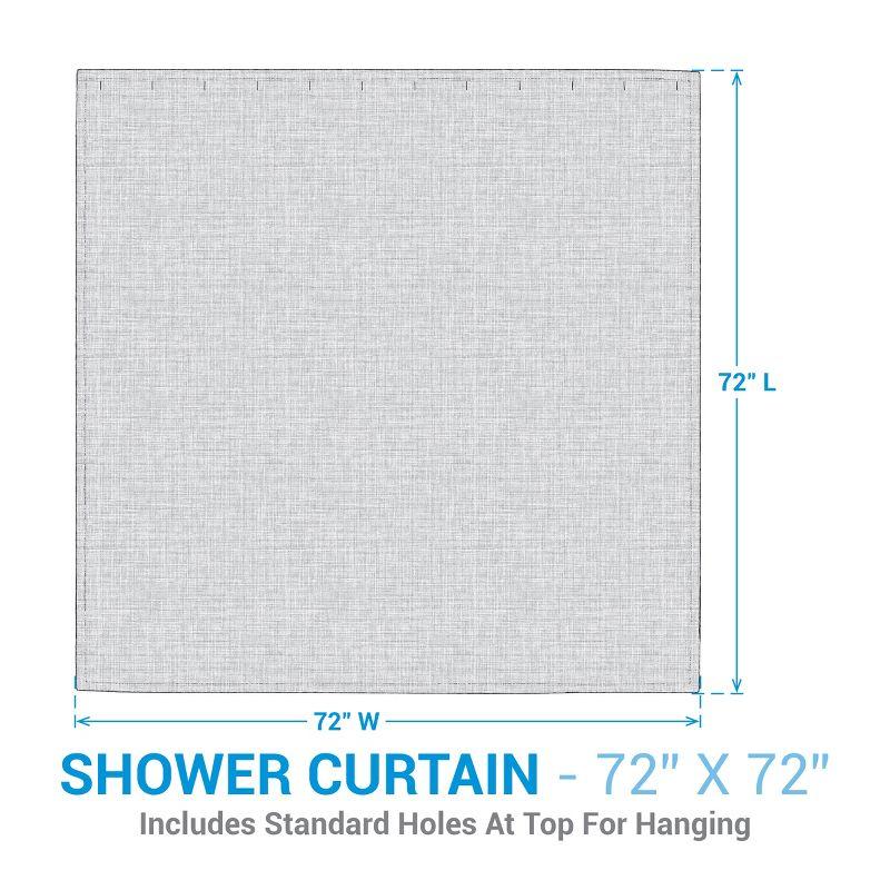 Light Blue and Cream Striped Cotton Shower Curtain 72" x 72"