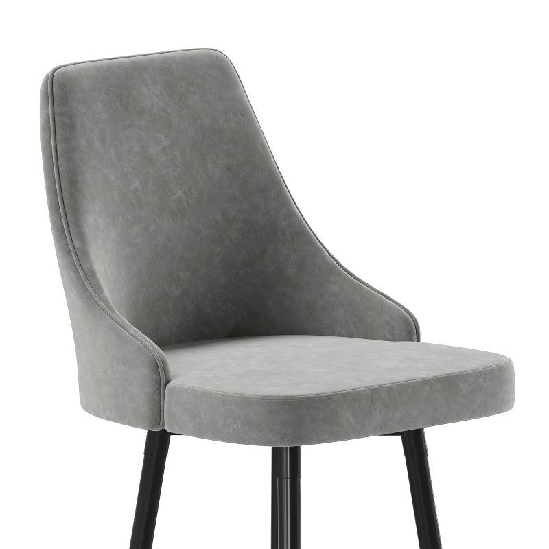 Flash Furniture Commercial Gray LeatherSoft Counter Height Stools with Chrome Accents - 2 Pack