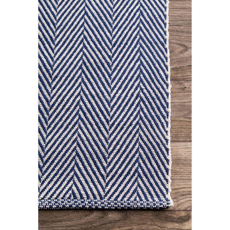 Cotton Hand Loomed Herringbone Cotton Rug - nuLOOM