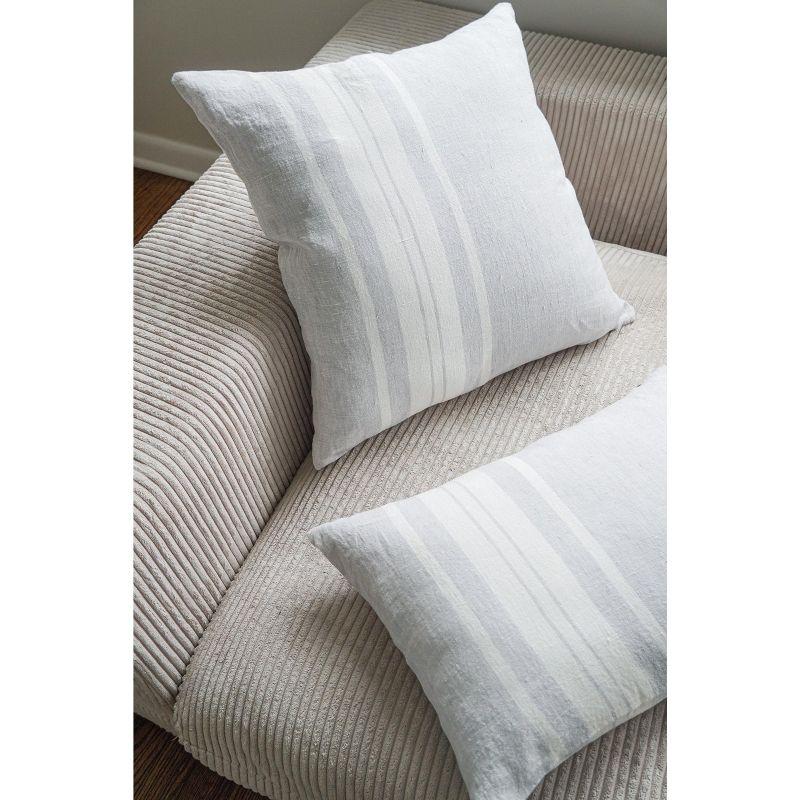 Striped Feather Throw Pillow