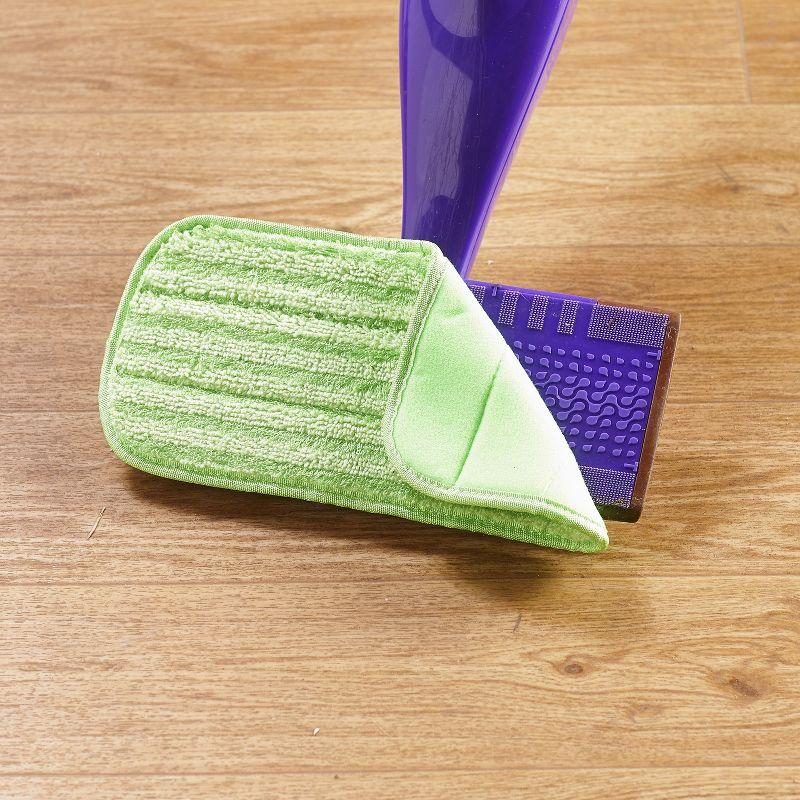 Green Microfiber Reusable Wet and Dry Mop Pads Set of 2