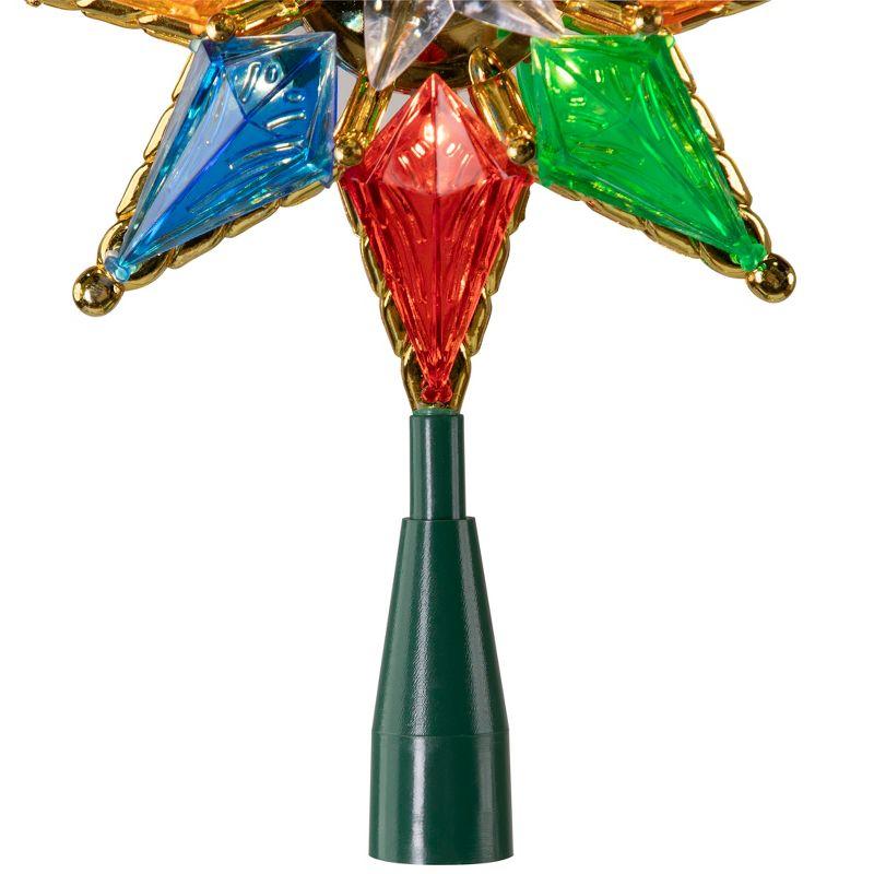 Northlight Lighted 8-Point Star Christmas Tree Topper - 11" - Multi-Color - Clear Lights