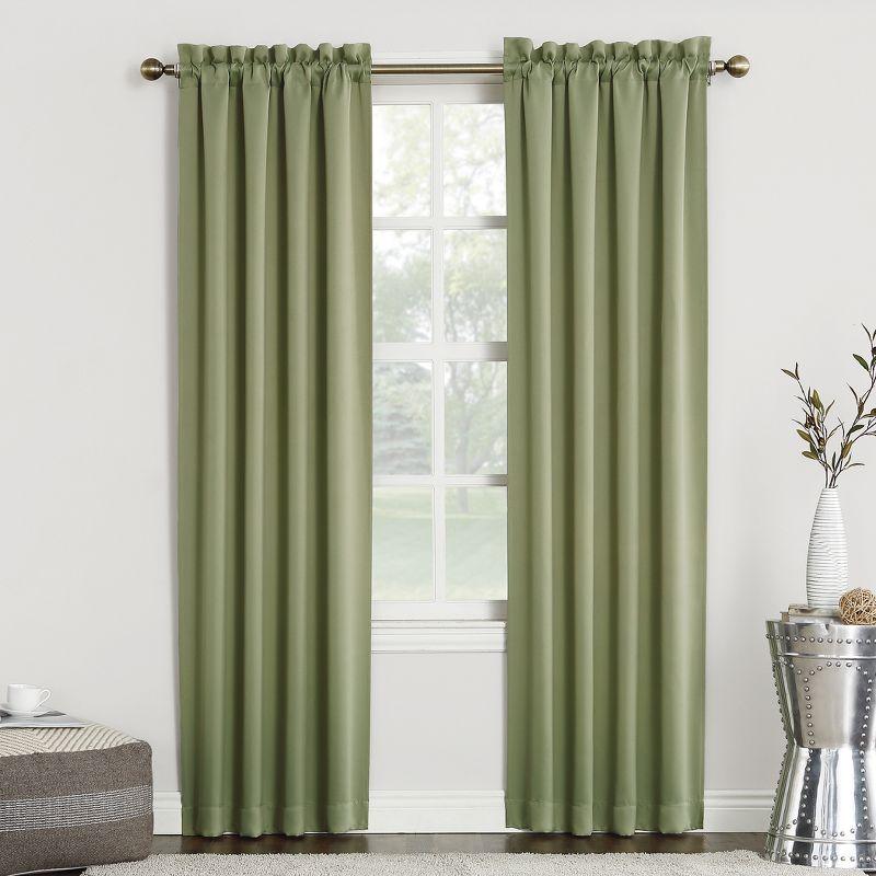 Sun Zero Blackout Kenneth Energy Saving Rod Pocket Curtain Panel