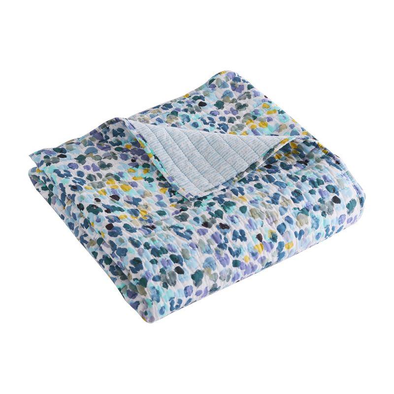 Breezy Waves Cotton Quilted Throw 50x60in - Multicolor Reversible