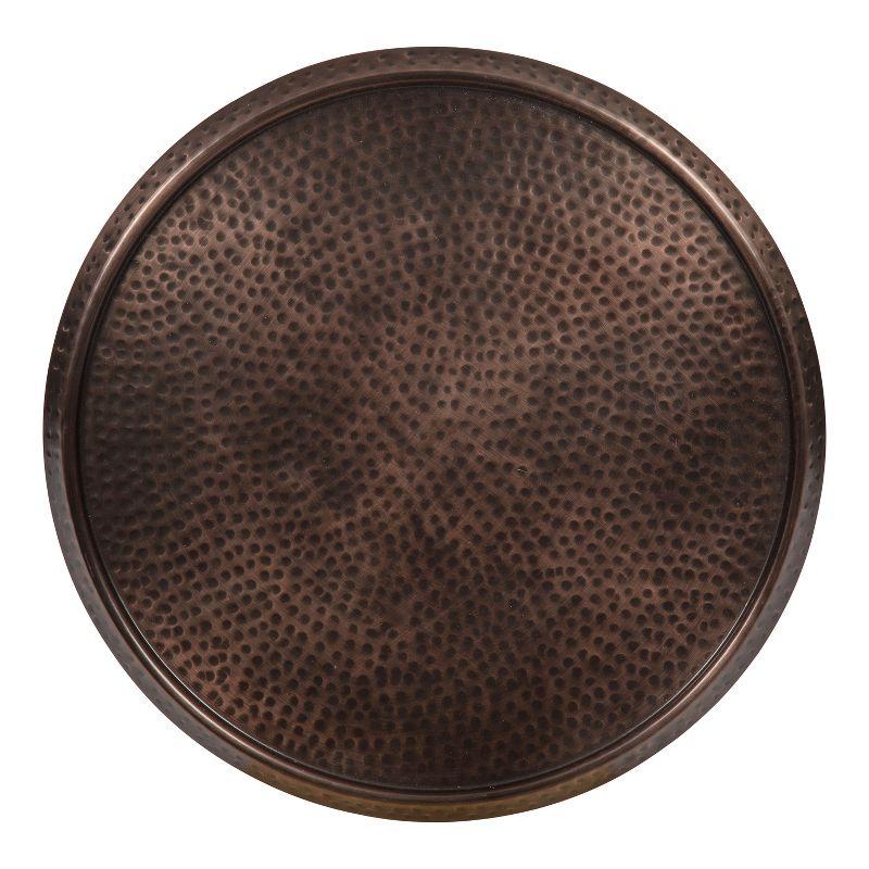 Kate and Laurel Sanzo Round Metal Drink Table, 9x9x23, Bronze