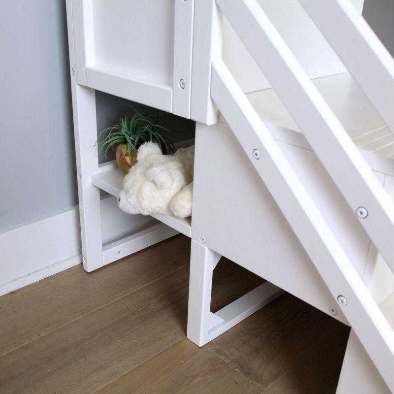 Max & Lily Twin Low Loft Bed with Staircase