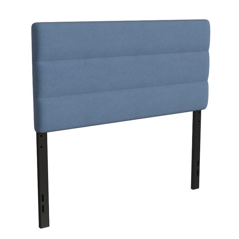 Flash Furniture Paxton Full Channel Stitched Fabric Upholstered Headboard, Adjustable Height from  44.5" to 57.25" - Blue