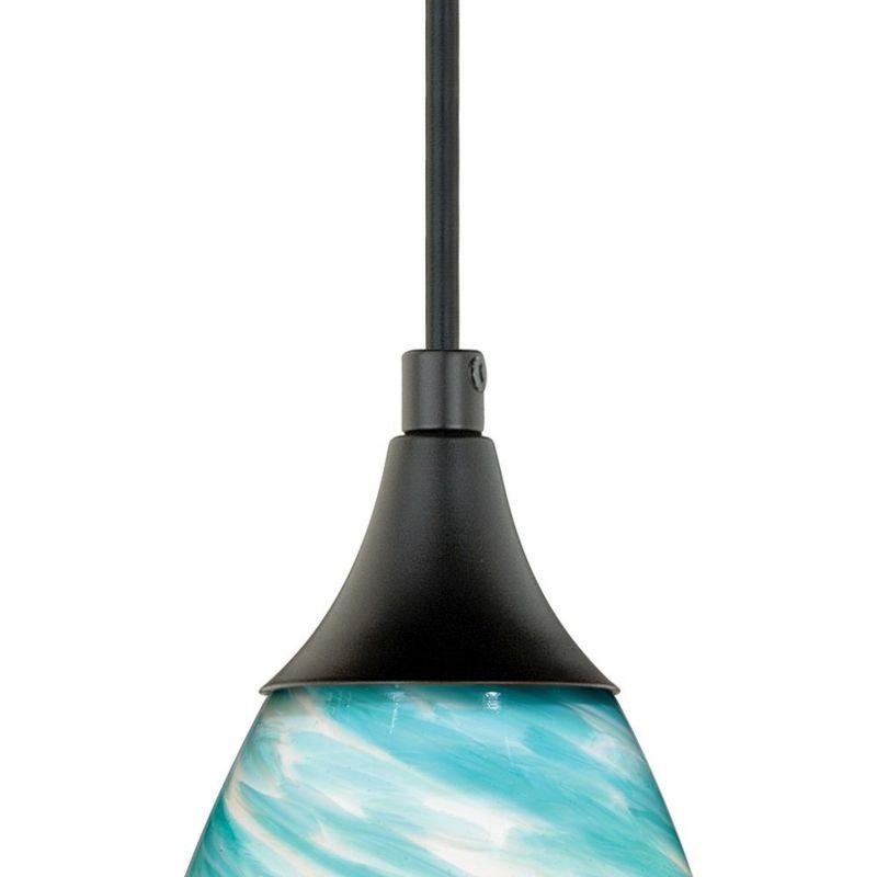 Contemporary Bronze Mini Globe LED Pendant with Hand-Blown Glass