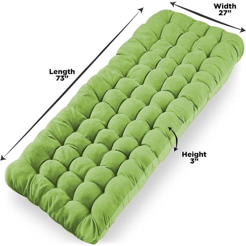 Zone Tech Camping Cot Pads Mattress - Green Premium Quality Outdoor Comfortable Thicker Cotton Lightweight Waterproof Bottom Pad Mattress