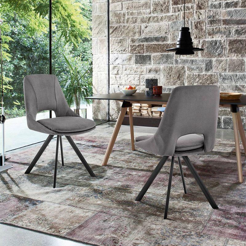 Set of 2 Lexi Velvet Finish Dining Chairs - Armen Living