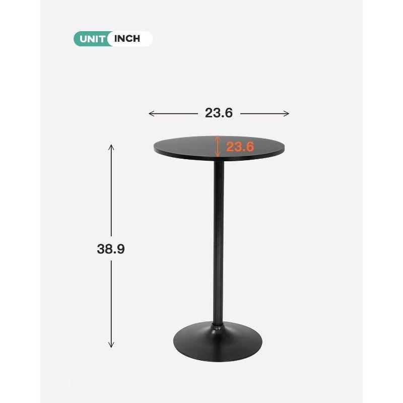 FDW Modern Round Pub Hydraulic Dining Room Home Kitchen Bar Top Tall Table, Black