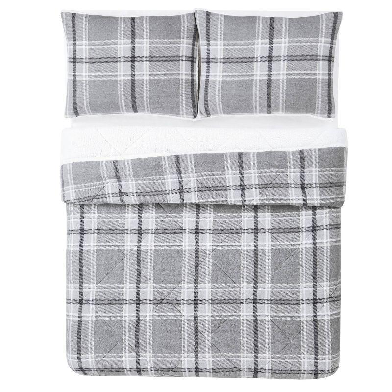 Traditional Box Stitch Plaid Comforter Set