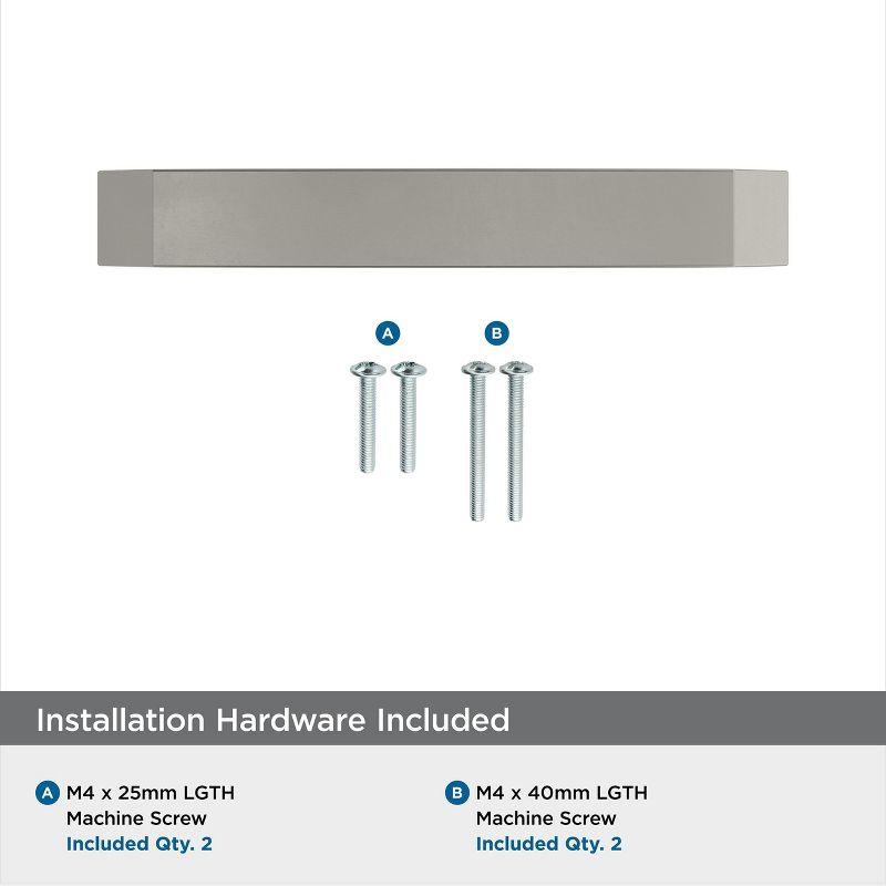 Brushed Nickel Modern Cabinet and Drawer Pull with Mounting Hardware