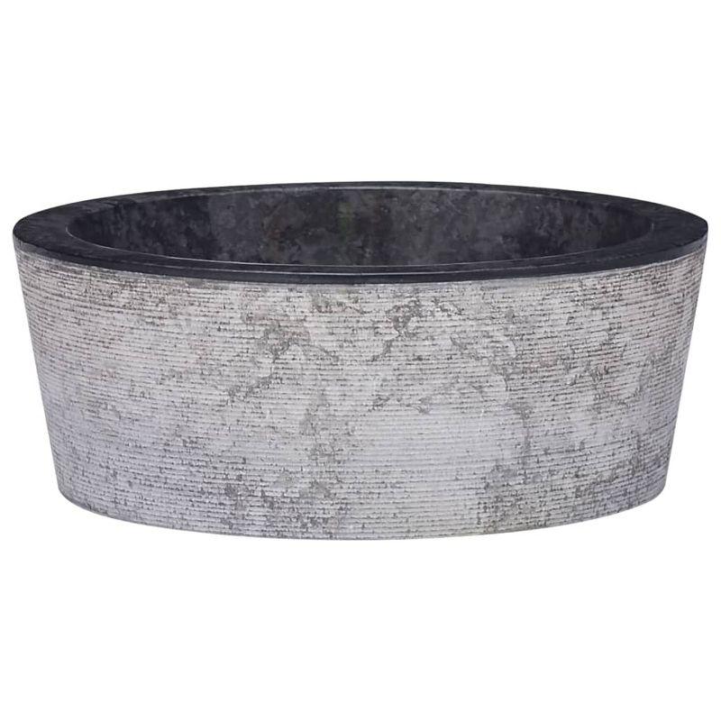 Black Marble Above-Counter Round Sink 15.7"