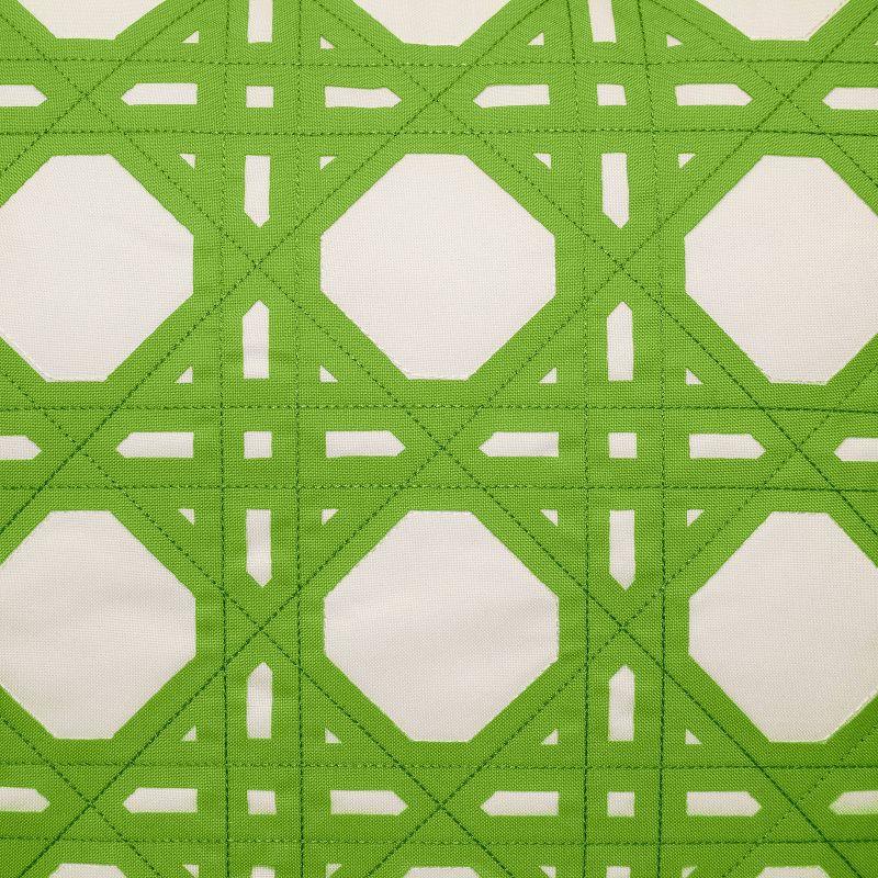 Embroidered Geometric Rattan Throw Pillow 20x20, Weather-Resistant, Zipper - Edie@Home