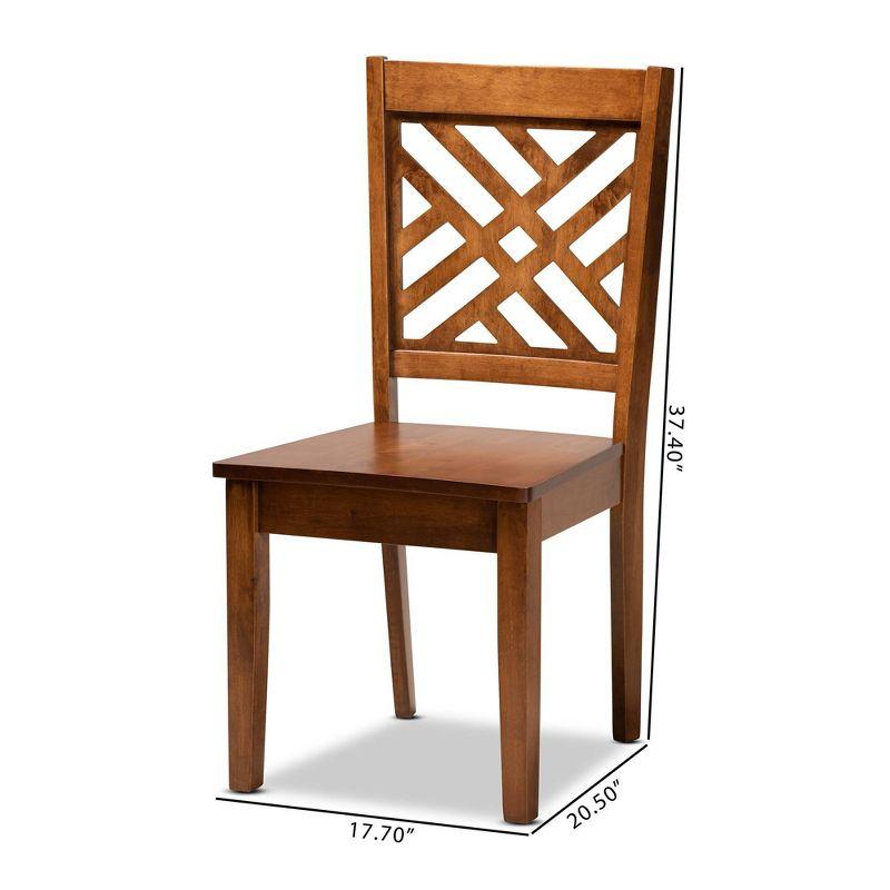 2pc Caron Wood Dining Chair Set Brown - Baxton Studio