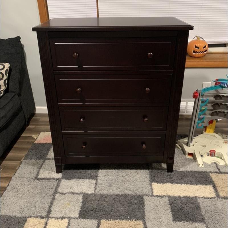 Espresso Double Ball Bearing Nursery Dresser with Dovetail Drawer