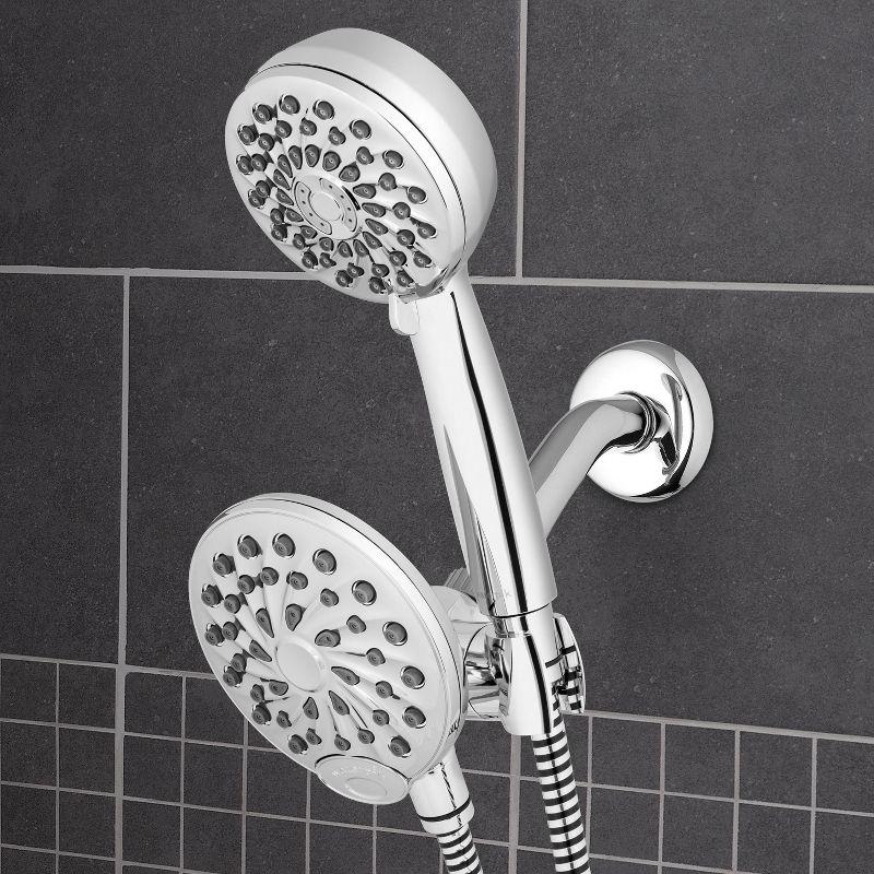 Push Button Combination Shower Head - Waterpik: 7-Setting, Chrome-Plated, EPA WaterSense, 1.8 GPM