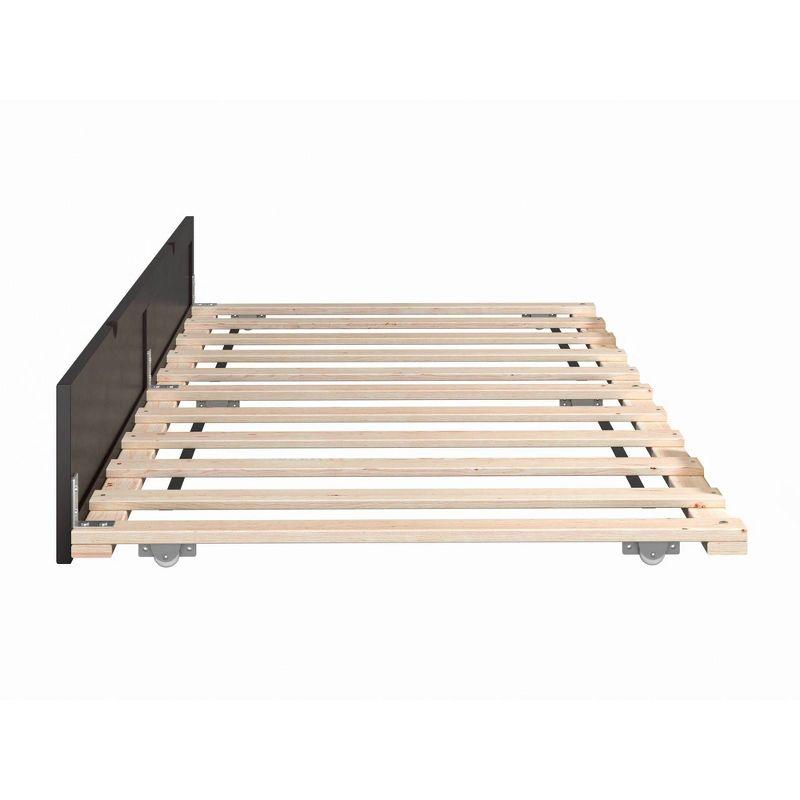 Espresso Twin Wood Frame Trundle Daybed