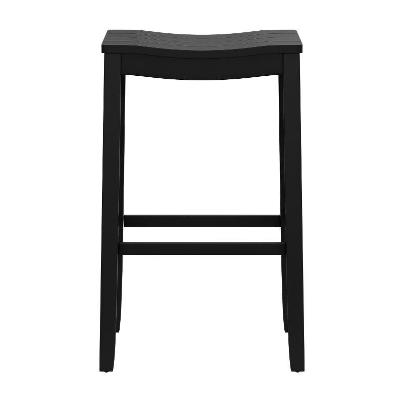 30" Fiddler Wood Backless Counter Height Barstool Black - Hillsdale Furniture: Saddle Seat, Matte Finish, Farmhouse Style