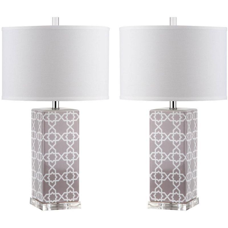 Quatrefoil Table Lamp (Set of 2) - 27 Inch Height - LIT4133 - Grey - Safavieh