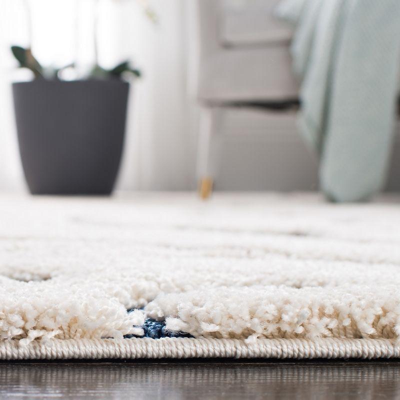 Florida Shag SG455 Power Loomed Indoor Area Rug - Cream/Blue - 9'6"x13' - Safavieh.