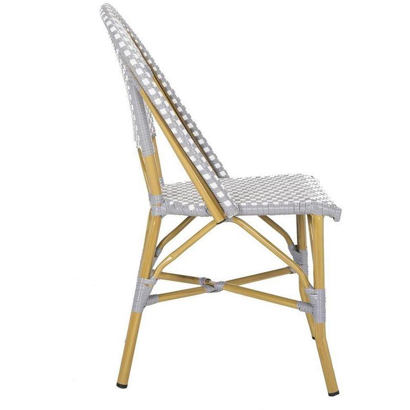 Salcha Side Chair (Set Of 2) - Indoor/Outdoor - FOX5210 - Gray/White - Safavieh