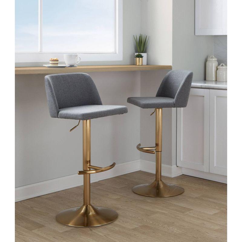 LumiSource Set of 2 Toriano Adjustable Swivel Barstools