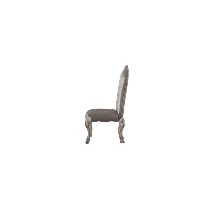 St of 2 22" Dresden PU Dining ChairsVintage Bone White - Acme Furniture