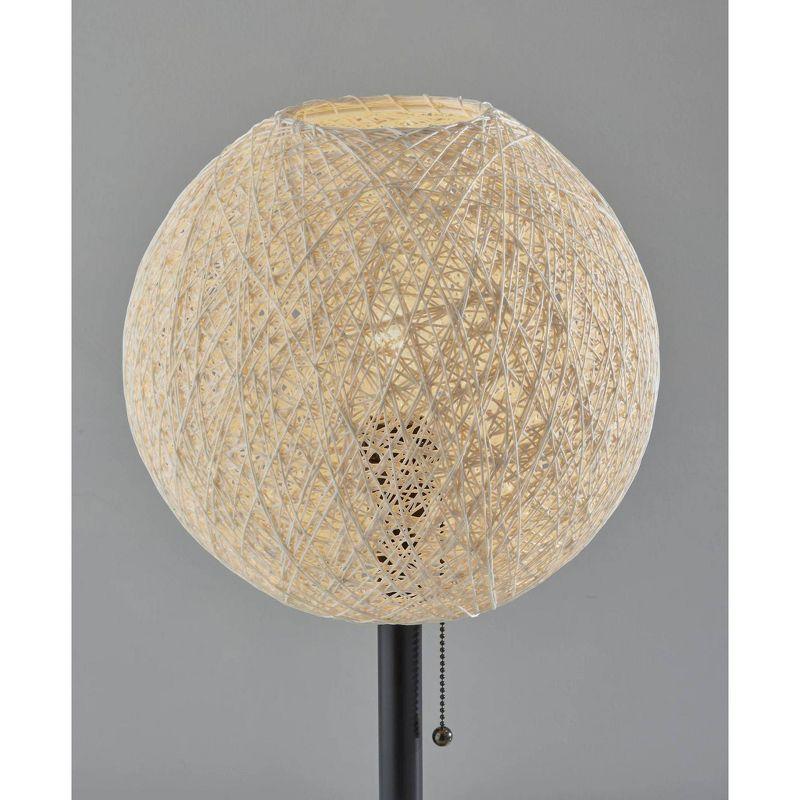 Havana 24" Dark Bronze Table Lamp with Rattan Globe Shade