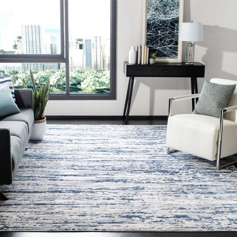Amelia ALA768 Power Loomed Area Rug - Grey/Navy - 5'3"x5'3" - Safavieh.