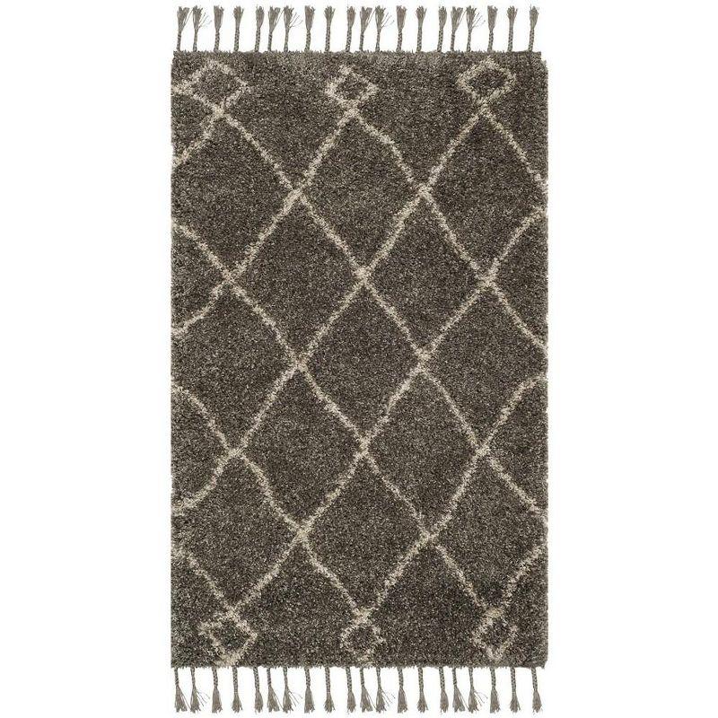 Moroccan Fringe Shag MFG241 Power Loomed Indoor Accent Rug - Grey/Cream - 3'x5' - Safavieh.
