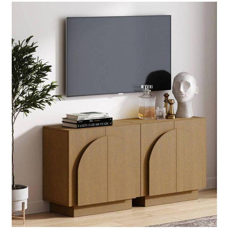 Iris Solid Wood TV Stand 2 - Door Accent Cabinet (2-Piece Set)