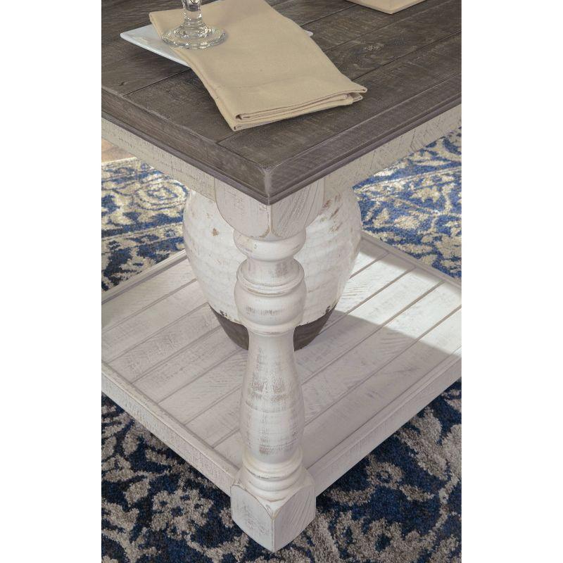 Havalance End Table Gray/White - Signature Design by Ashley: Distressed Two-Tone, Robust Legs, Storage Shelf