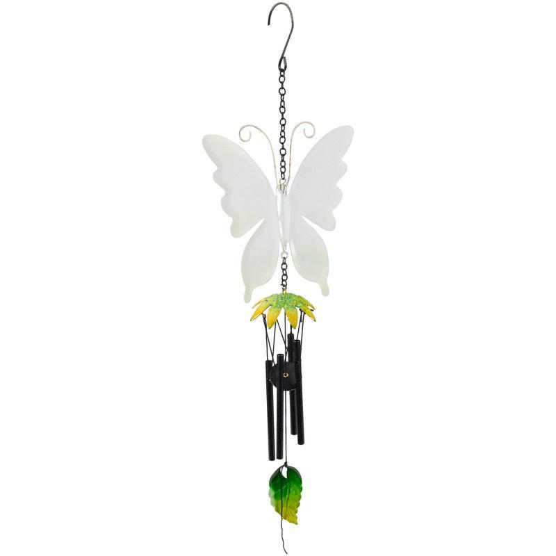 Northlight 15.75" Green Metal Butterfly Outdoor Garden Windchime