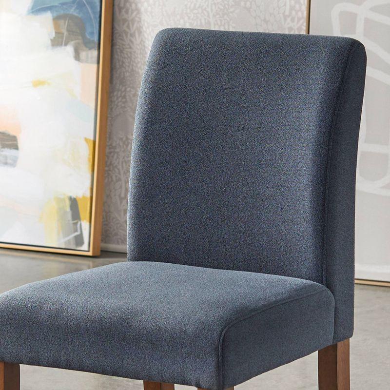 Buylateral Set of 2 Estelle Armless Upholstered Dining Chairs Slate Blue: Upholstered, Rubberwood Frame, Foam Filled