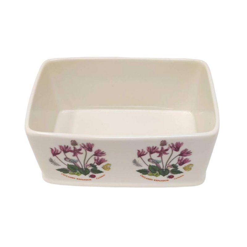 Portmeirion Botanic Garden 6" Butter Keeper with Knob Lid, Assorted Floral Motifs, Porcelain Butter Dish, Elegant Kitchen Storage Solution