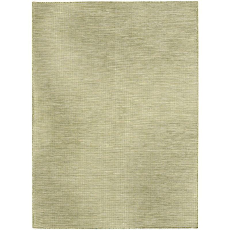 Nourison Positano Solid Flatweave Low Pile Indoor Outdoor Area Rug Green 7' x 10'