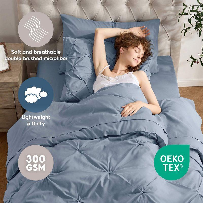 Nestl Bed-in-A-Bag Pleated Comforter Set with Bed Sheets
