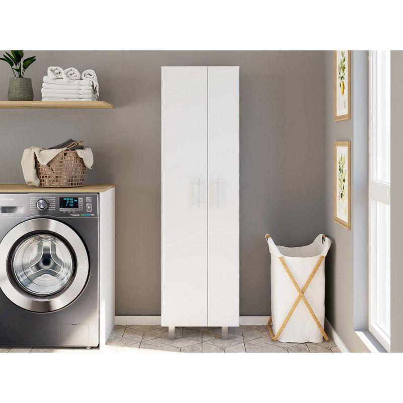 Depot E-Shop Cleaning Cabinet with Five Shelves and Broom Hangers