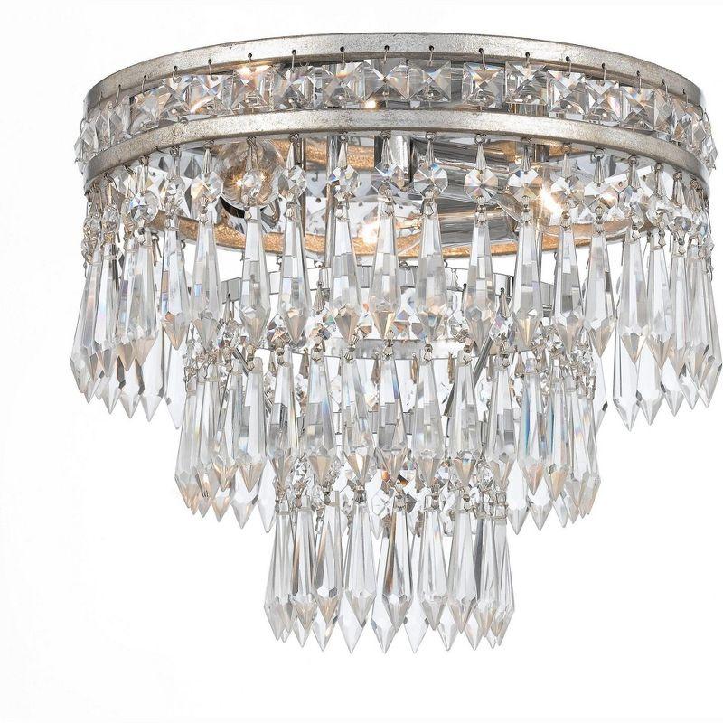 Crystorama Lighting Mercer 3 - Light Flush Mount in  Olde Silver