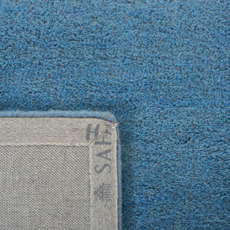 Himalaya Blue 8' Square Handmade Wool Area Rug