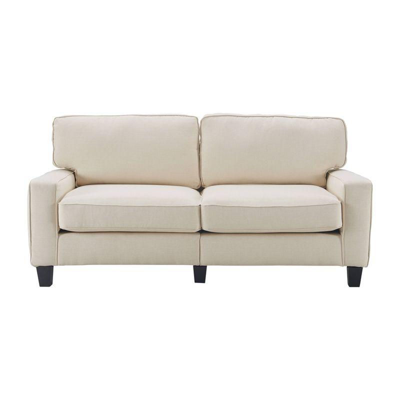 Palisades Light Cream Linen 73" Compact Sofa with Removable Cushions