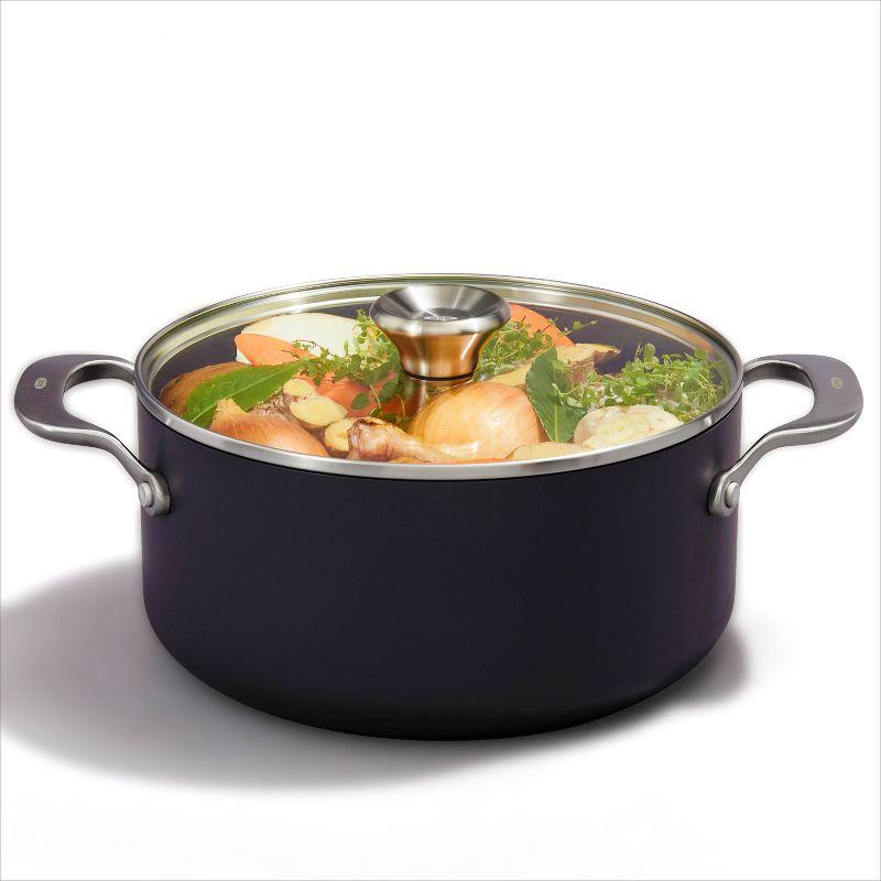 OXO 9.5" Ceramic Pro Non-Stick Casserole with Lid Gray: Dishwasher-Safe, Induction & Gas Compatible, Aluminum Surface