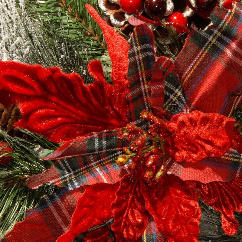 National Tree Company Tartan Plaid Wreath with Battery Operated Lights