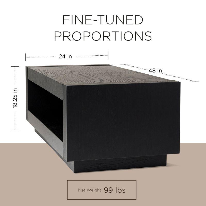 Artemis Black Rectangular Wooden Coffee Table with Storage