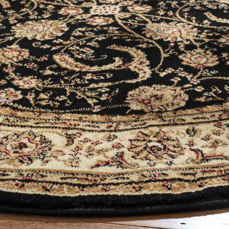 Lyndhurst LNH219 Power Loomed Area Rug - Black/Ivory - 6'x6' - Safavieh