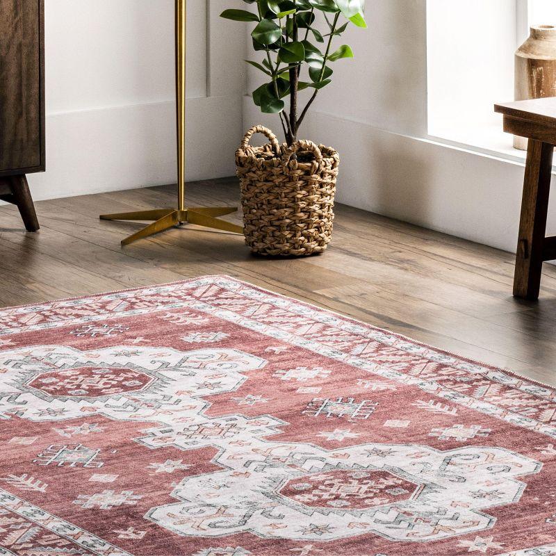 Nuloom Norma Machine Washable Traditional Medallion Indoor Area Rug