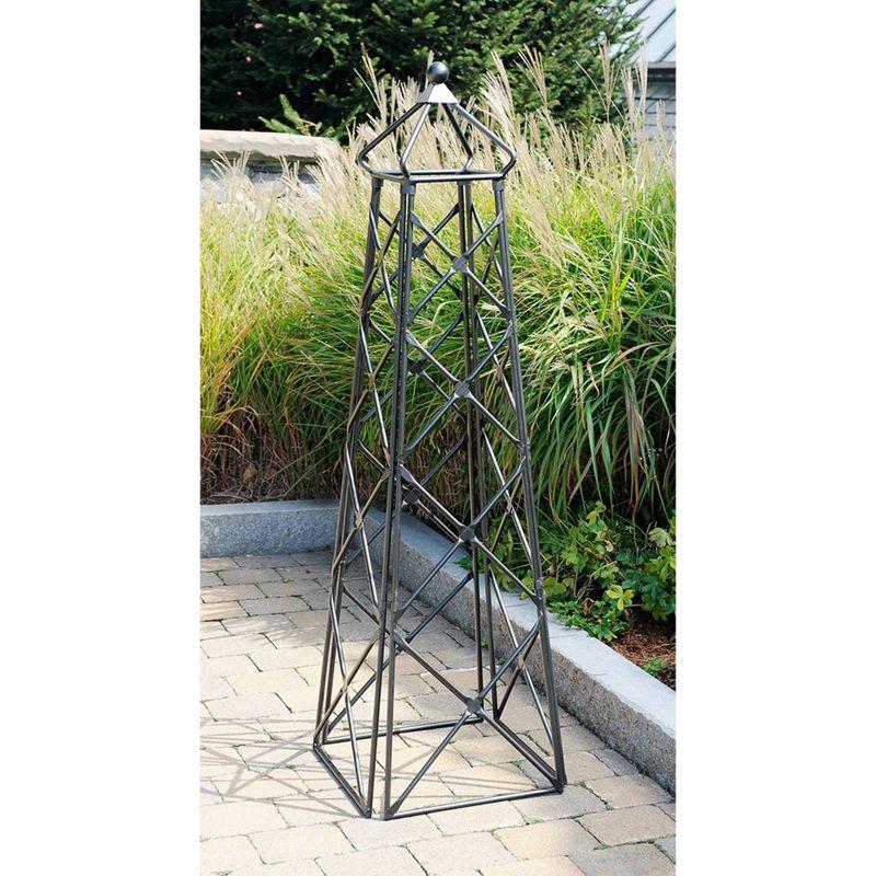 Enchanted Forest Graphite Steel Lattice Obelisk Trellis