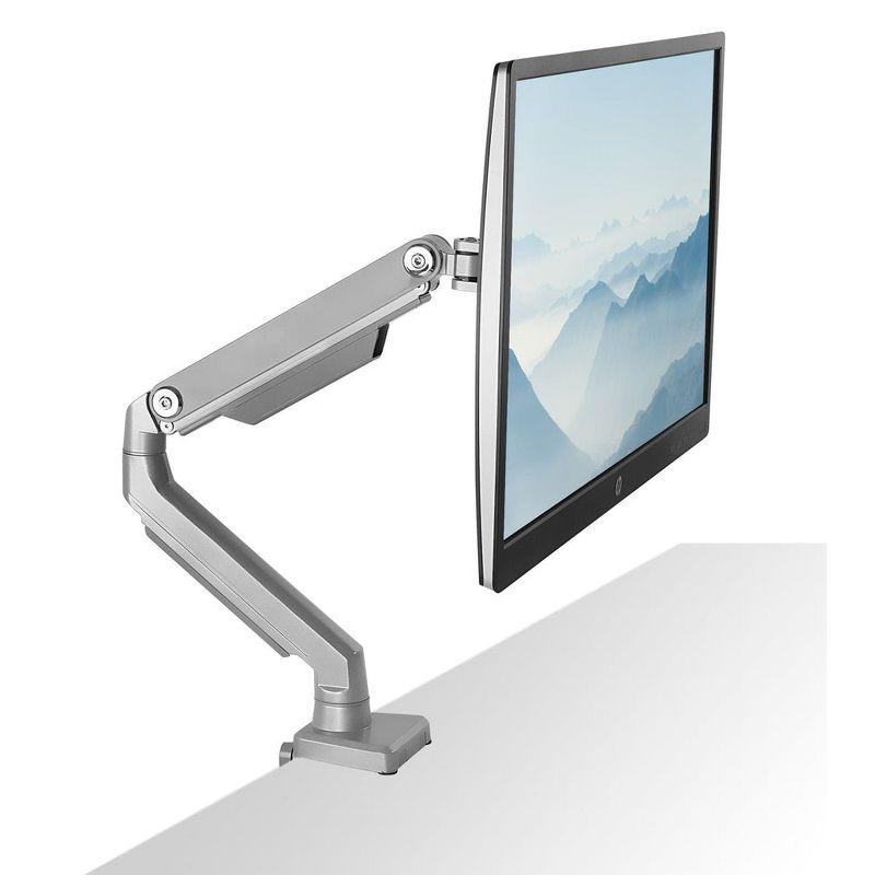 Mount-It! Single Monitor Arm Mount | Full Motion Height Adjustable Articulating Mechanical Spring Arm | Fits 24 - 32 Inch  | C-Clamp and Grommet Base